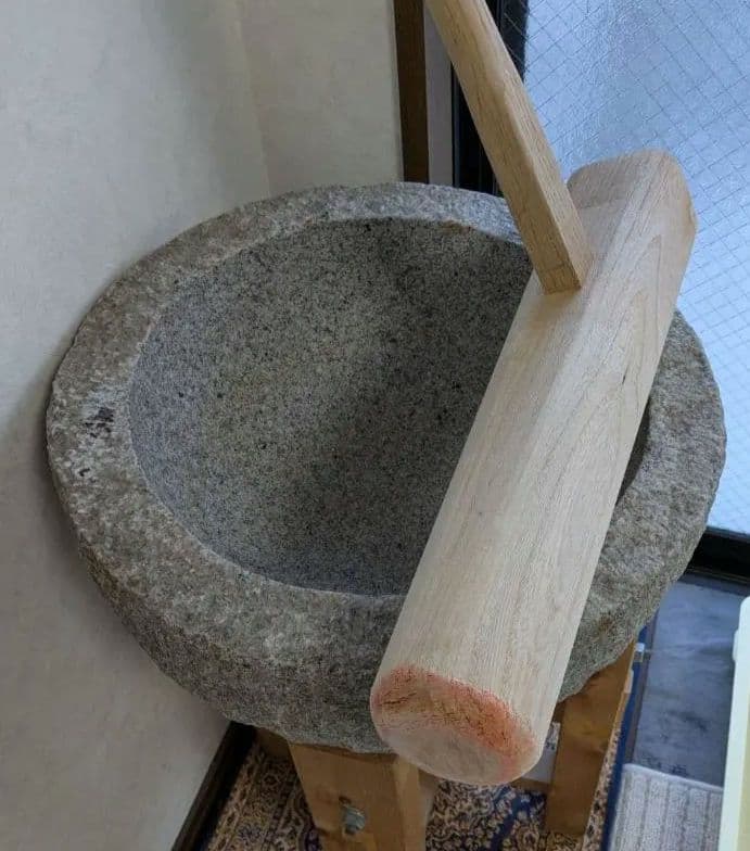 最終お値下げ!!　もちつきセット　石臼　杵　蒸し器　餅箱