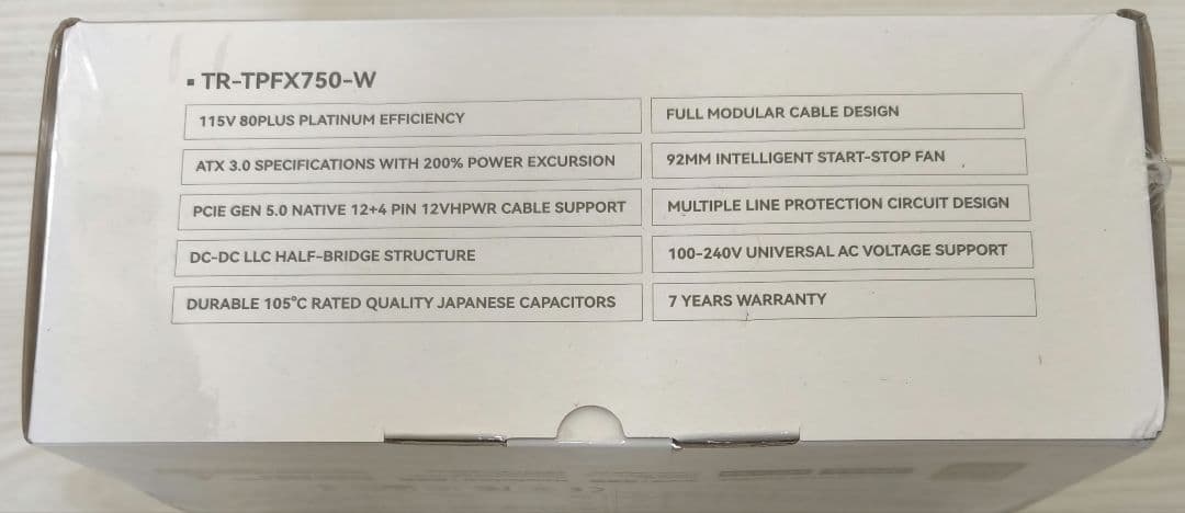 THERMALRIGHT TR-TPFX750-W 750W電源 ホワイト