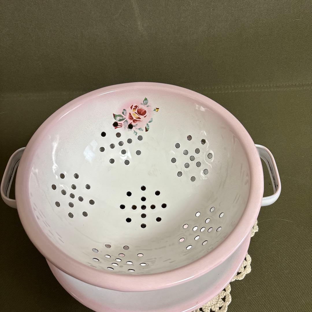 イマン　ホーロー製コランダー受け皿付き