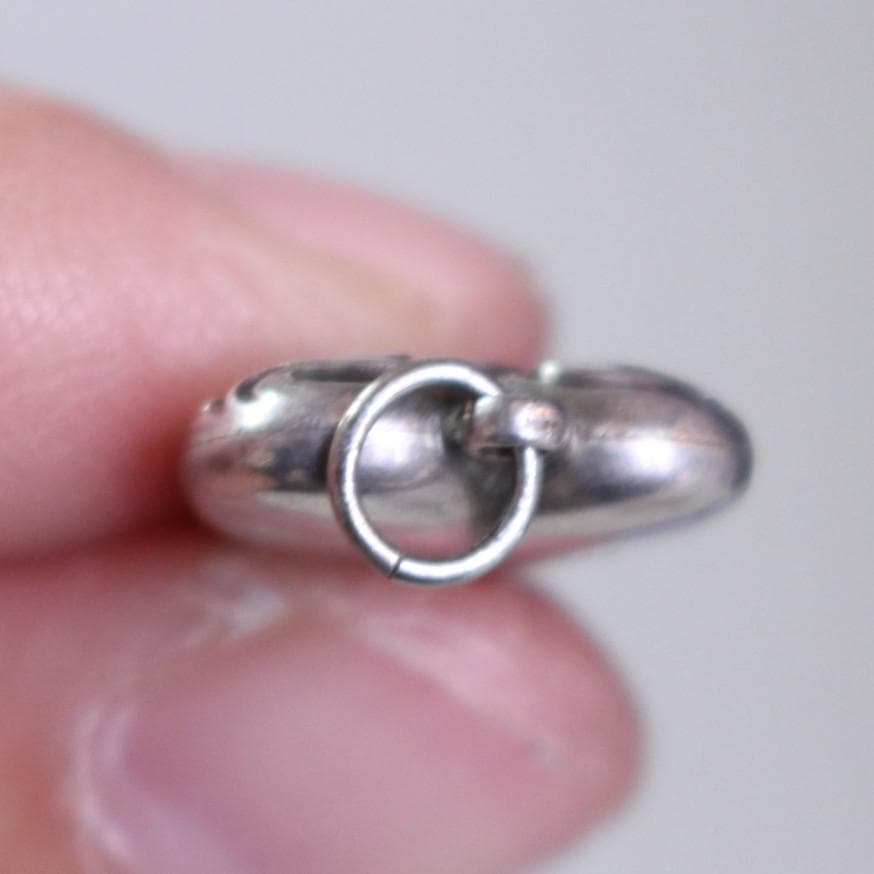 30s　スウィートハートジュエリー　WW2　シルバー　チャーム　渦巻　波