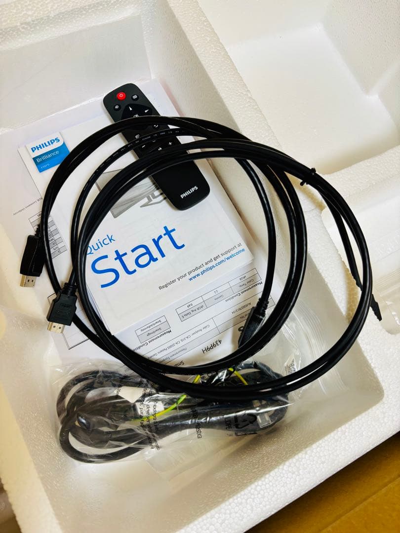 PHILIPS ワイド曲面モニター 湾曲439P9H1 本体、電源ケーブル