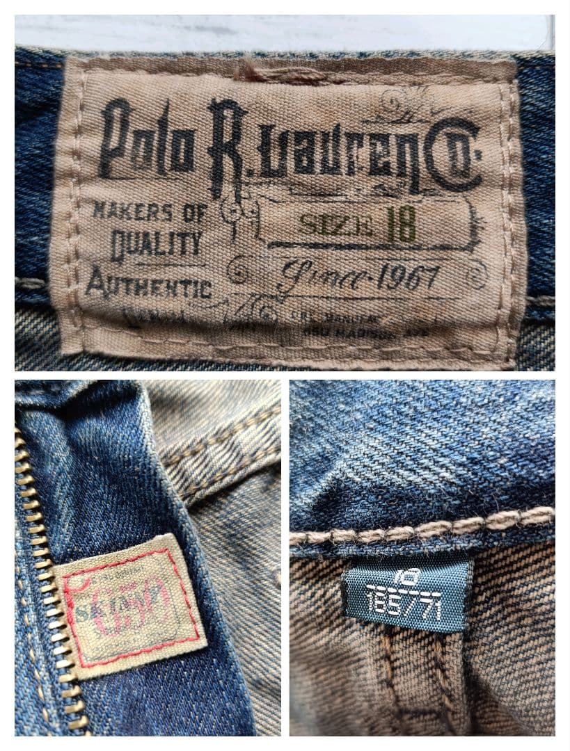 未使用級 レア ポロラルフローレン リペア加工 デニムパンツ タグ付き ジーンズ