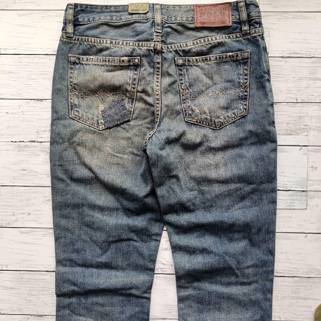 未使用級 レア ポロラルフローレン リペア加工 デニムパンツ タグ付き ジーンズ
