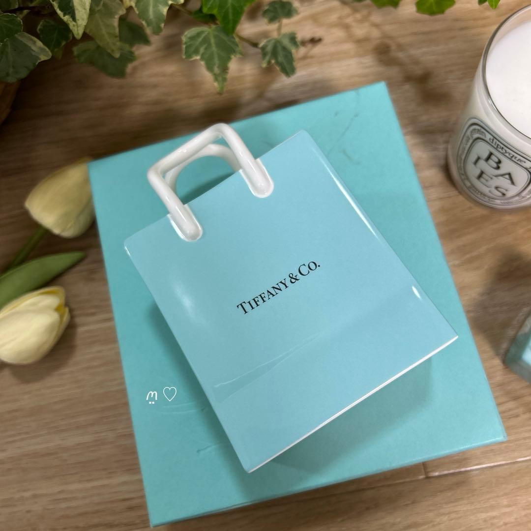 ティファニー　 ショッパー　ショッピングバッグ　オーナメント　陶器インテリア置物