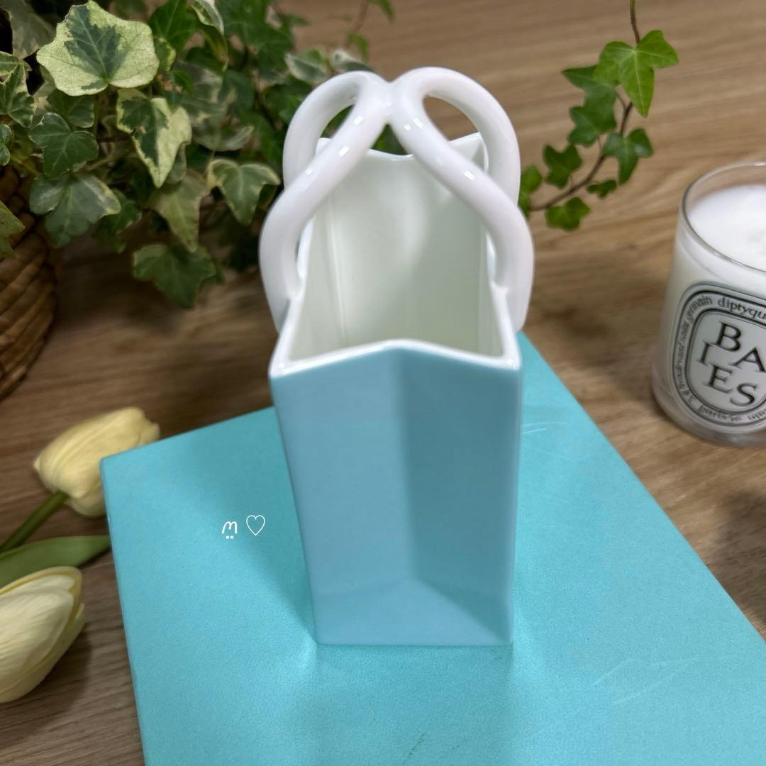 ティファニー　 ショッパー　ショッピングバッグ　オーナメント　陶器インテリア置物