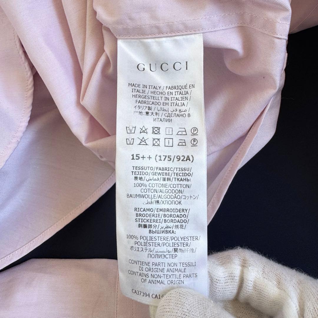 極美品　XLサイズ　グッチ　シャツ　GG刺繍　ピンク　現行