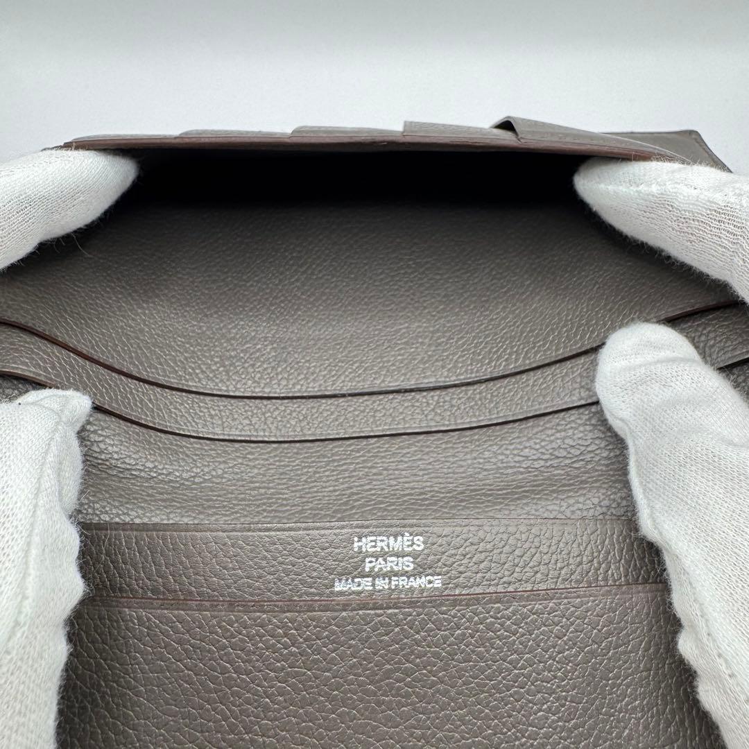 ★S級極美品★エルメス 長財布 フレミング 札入れ MC2 エトゥープ