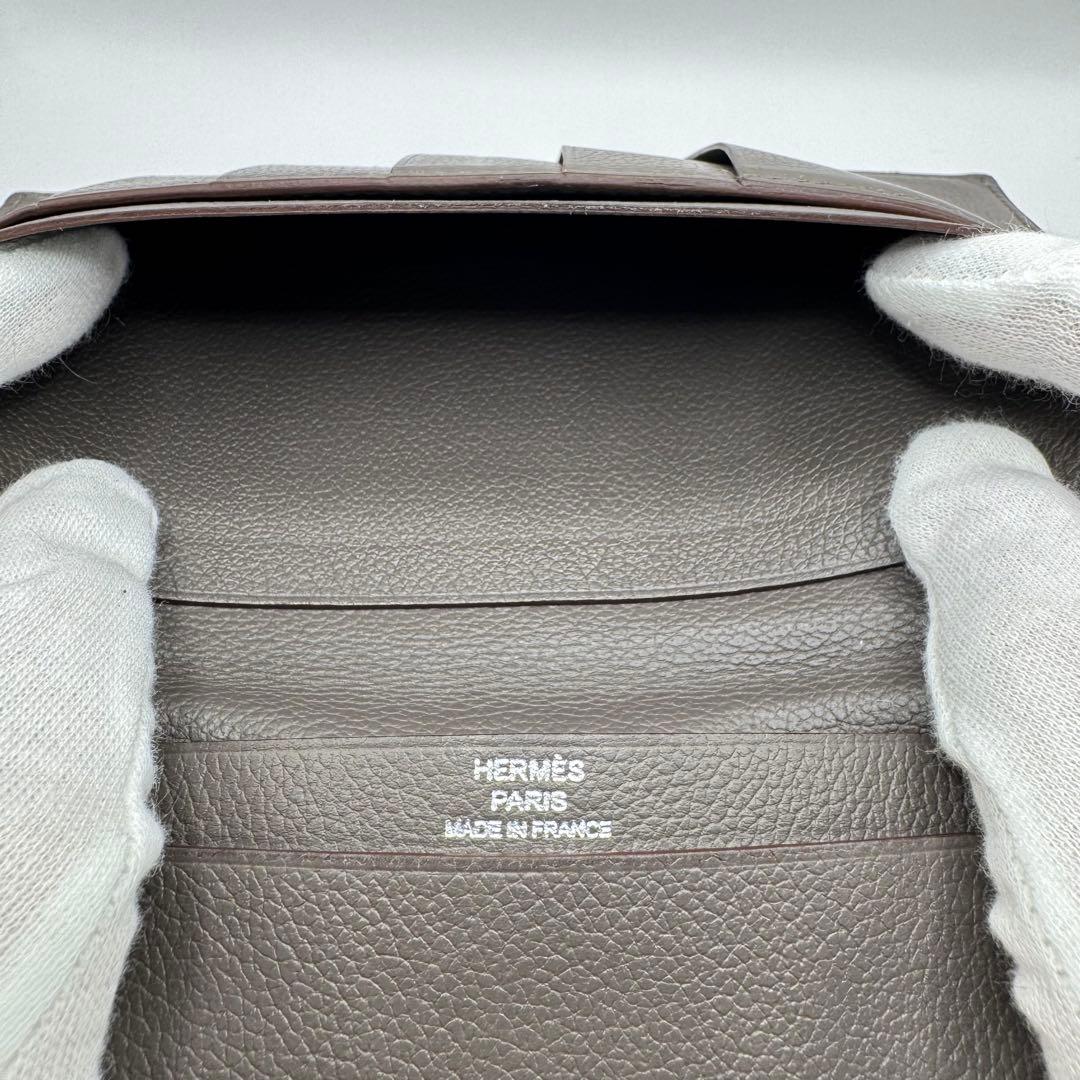 ★S級極美品★エルメス 長財布 フレミング 札入れ MC2 エトゥープ