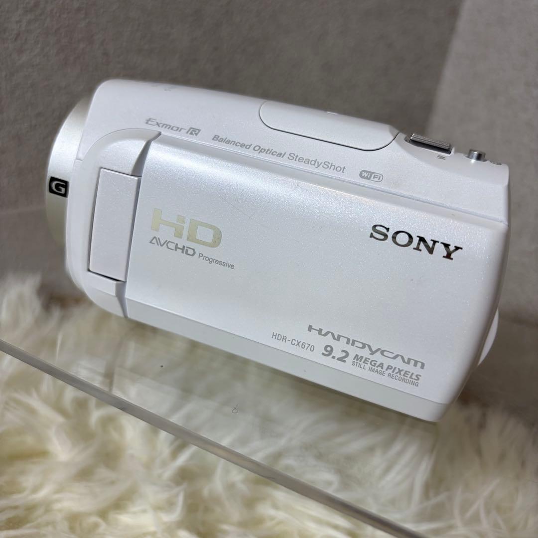 【美品】SONY HDR-CX470 ハンディカムビデオカメラ 本体 ホワイト