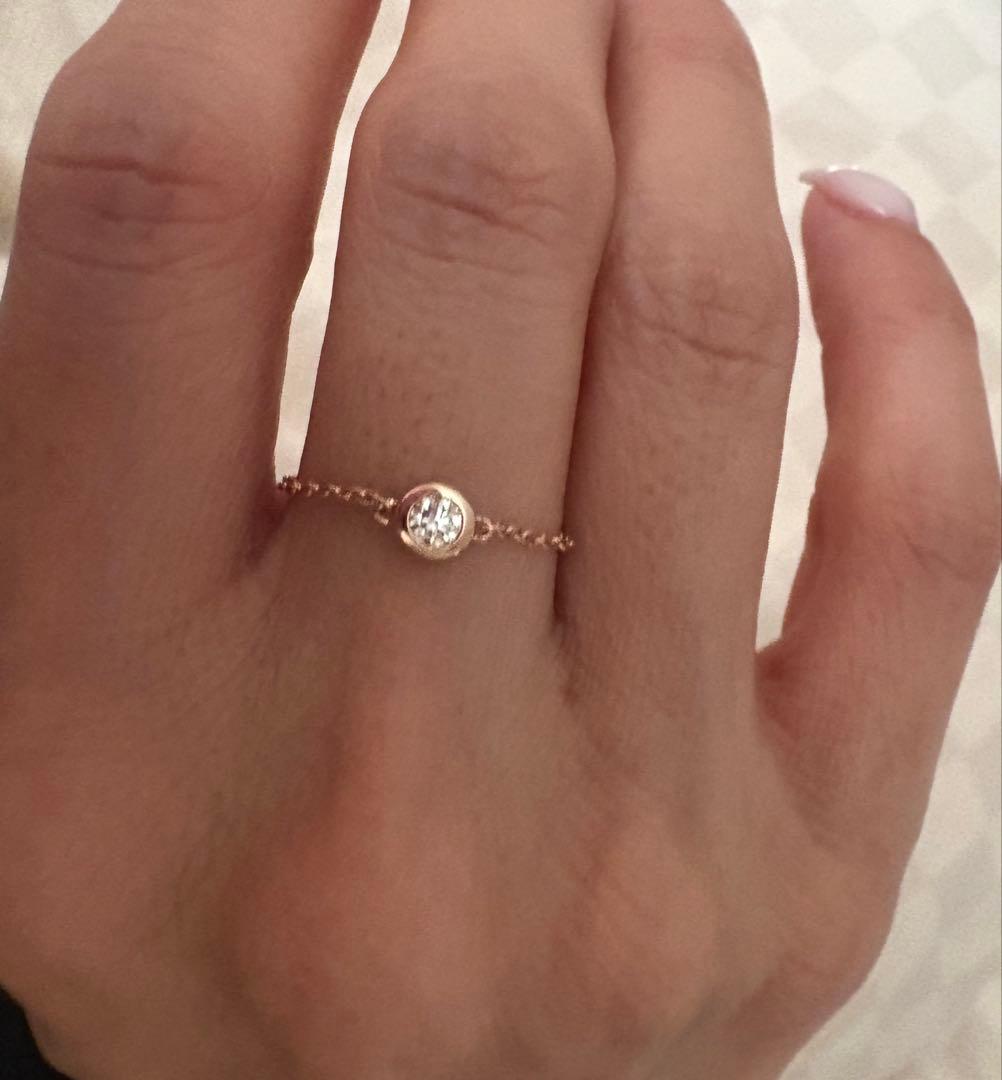 チョコフィオーレK18ピンクゴールドダイヤモンドチェーンリング0.12ct