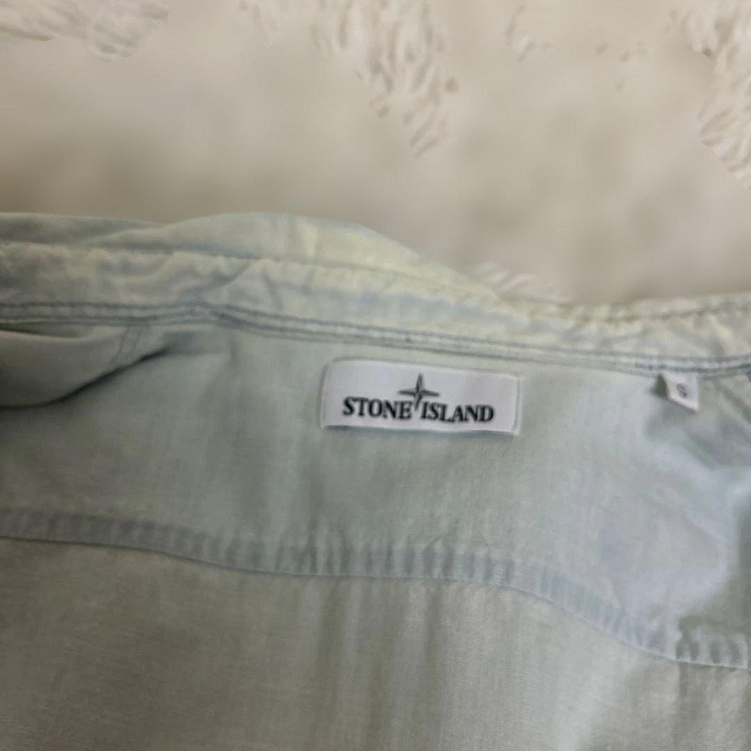 STONE  シャツジャケット　ブルゾン　水色　ワッペン　Sサイズ
