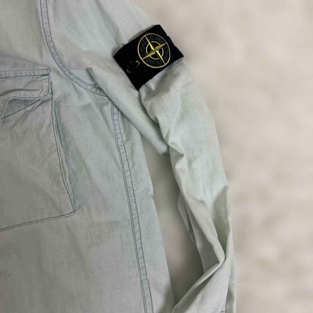 STONE  シャツジャケット　ブルゾン　水色　ワッペン　Sサイズ