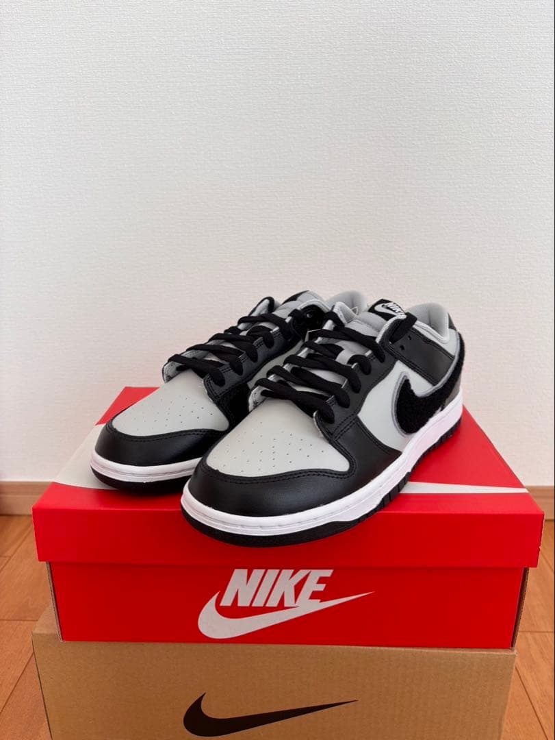 靴 Dunk Low R Chenille Swoosh \"Black Grey\"