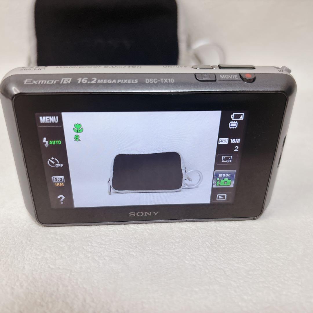 極美品　SONY Cybershot DSC-TX10 シルバー　防水デジカメ