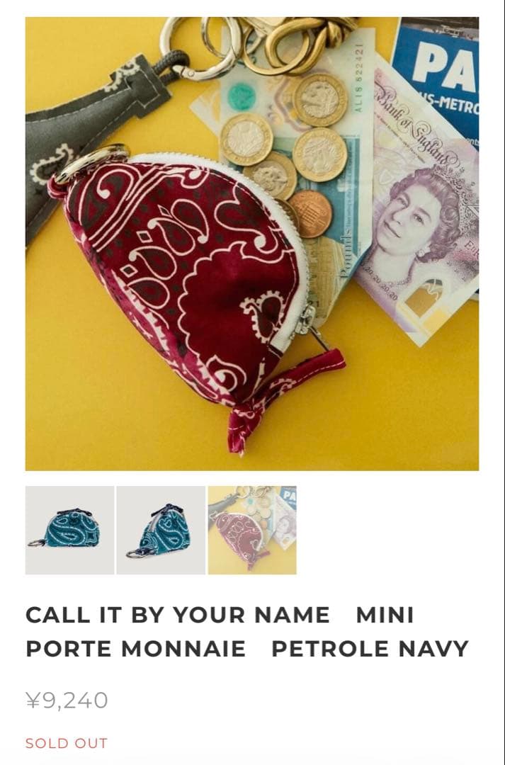 CALL IT BY YOUR NAME バンダナ柄　ケース　キーホルダー