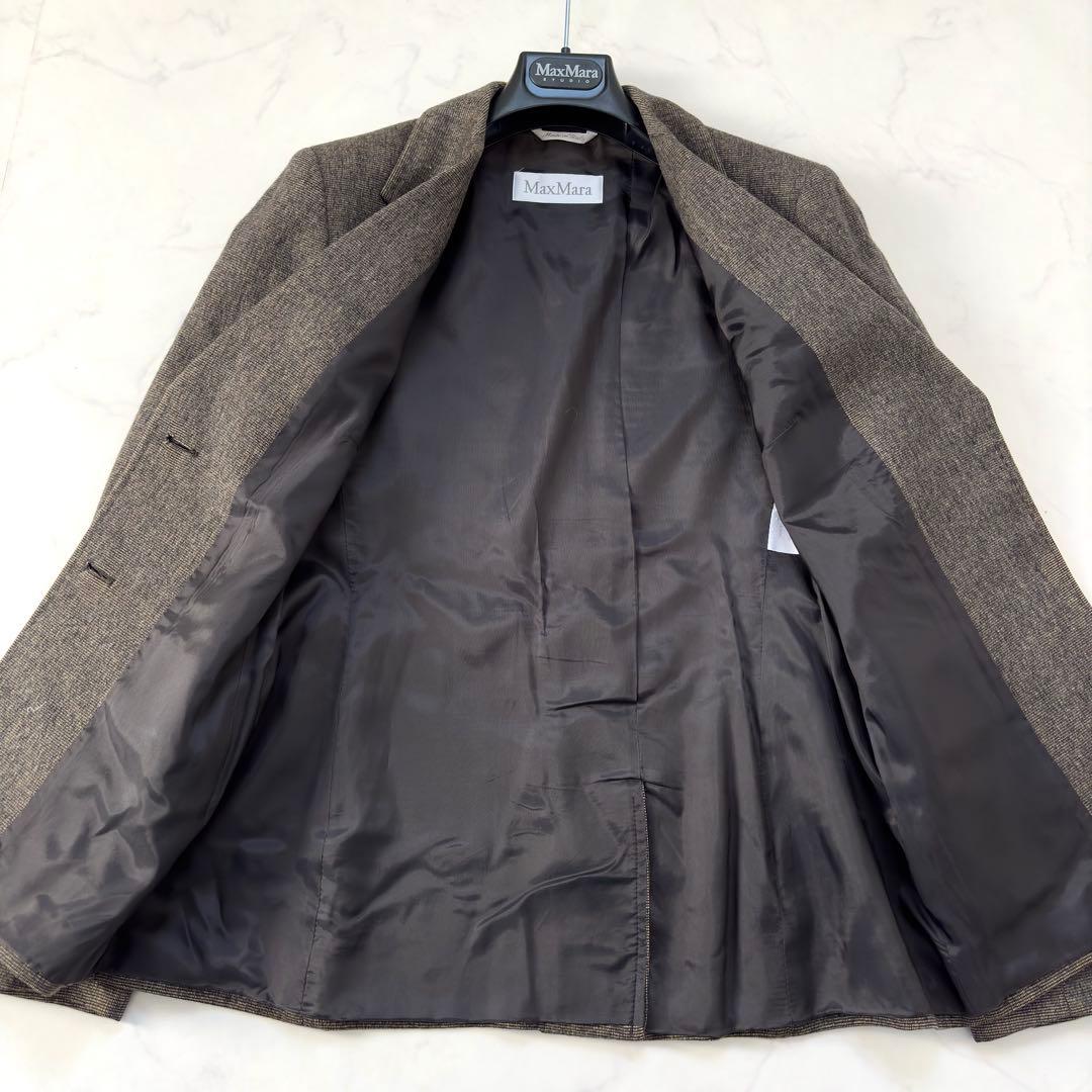 大きいサイズ✨マックスマーラ 【白タグ】パンツスーツ アンゴラ混 42/40