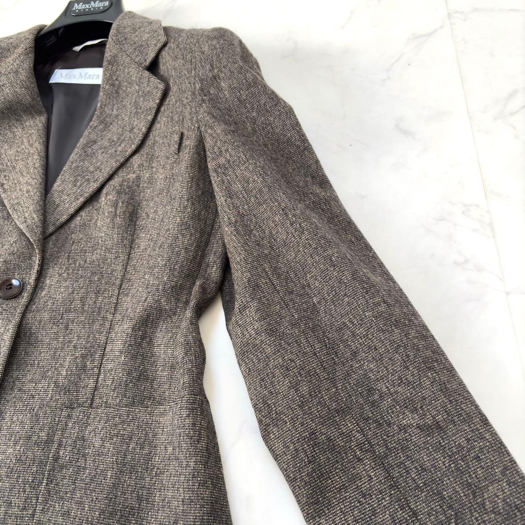 大きいサイズ✨マックスマーラ 【白タグ】パンツスーツ アンゴラ混 42/40
