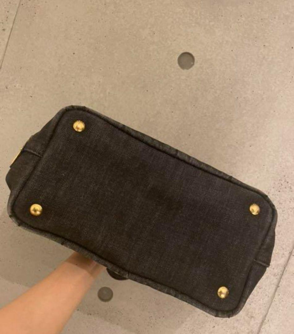 prada バッグ　カナパ　S　ブラックデニム