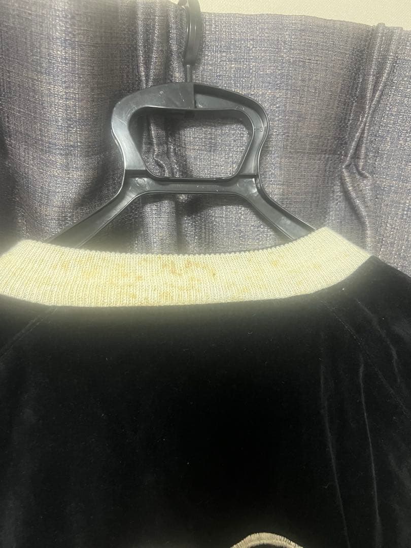 黒　スカジャン　ベロア　刺繍　CROWS by B.S.C