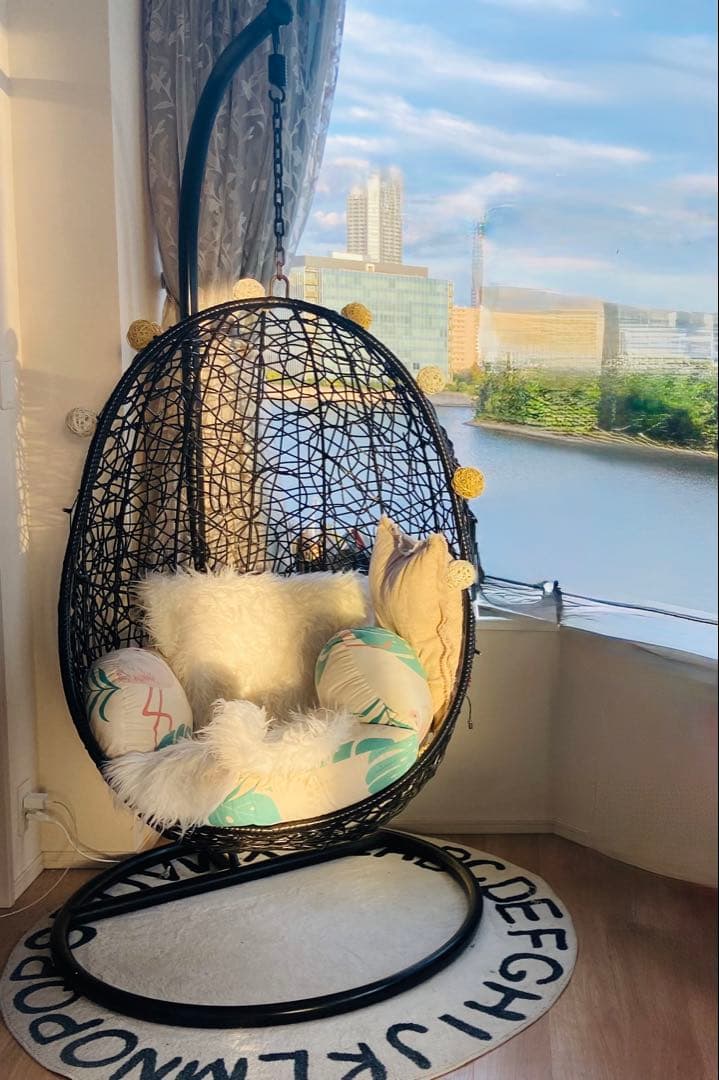 ハンギングチェア　クッション付き　引き取りのみ　耐荷重約150kg