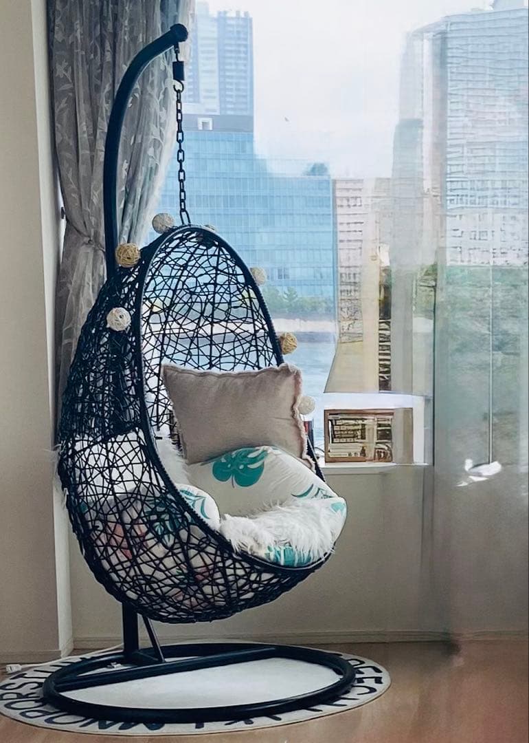 ハンギングチェア　クッション付き　引き取りのみ　耐荷重約150kg