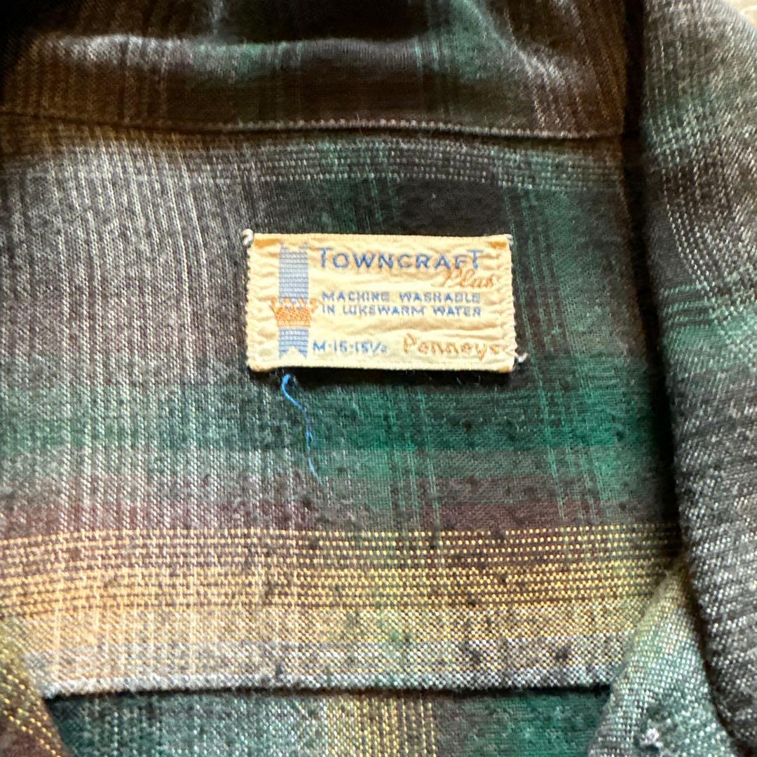 60s TOWNCRAFT オンブレ レーヨン シャツ M