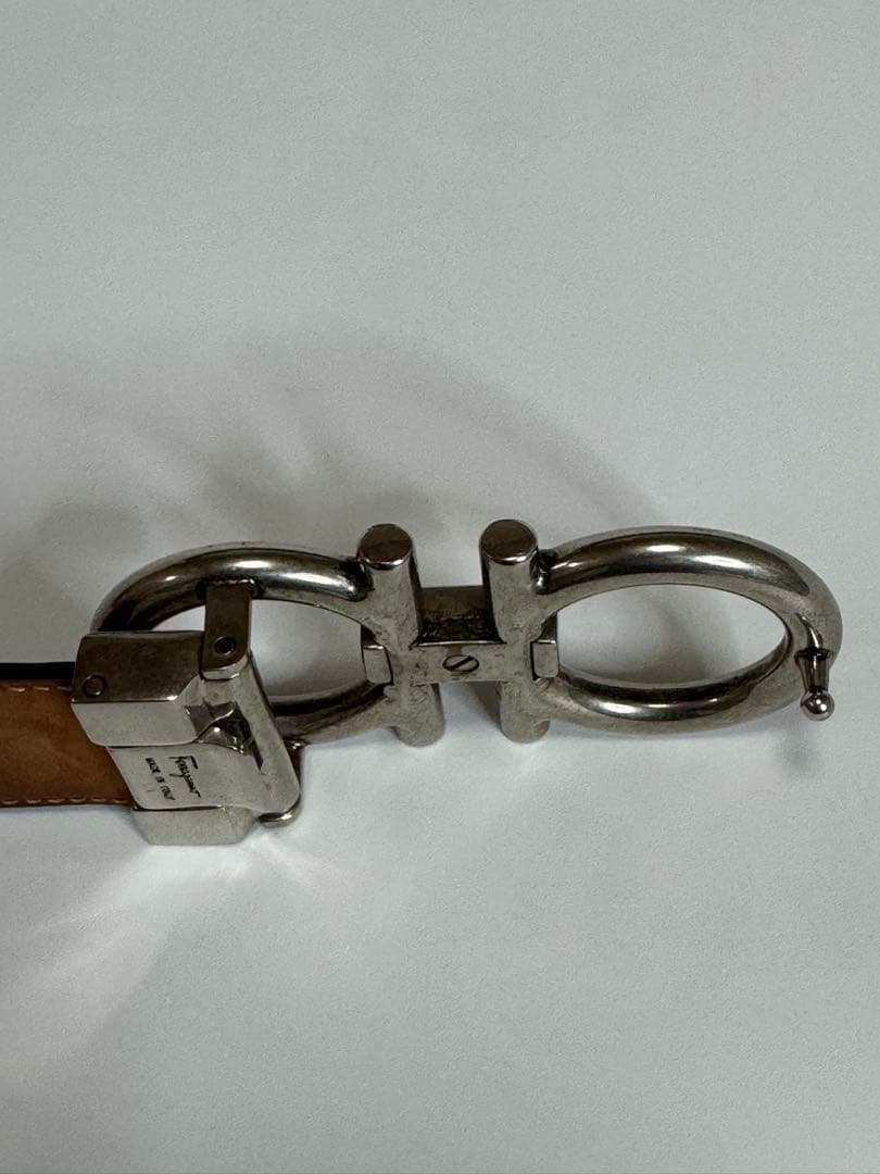 【イタリア製】サルバトーレフェラガモ　ガンチーニ　ブラック　レザーベルト