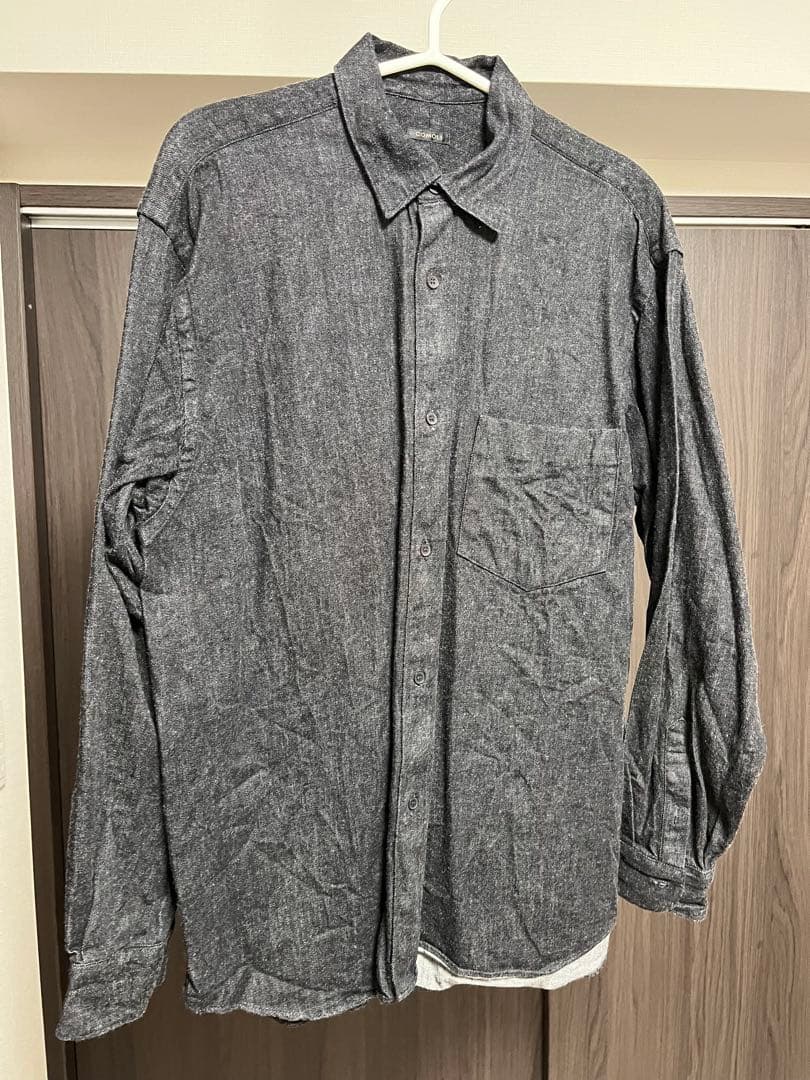 COMOLI デニムコモリシャツ Black/Ecru size2