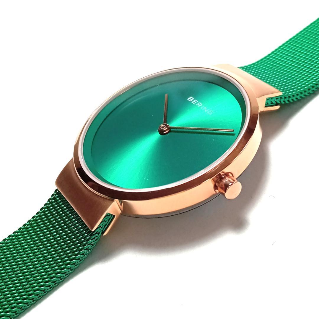 berw24 ベーリング腕時計 クラシック14531-868 ゴールド×グリーン