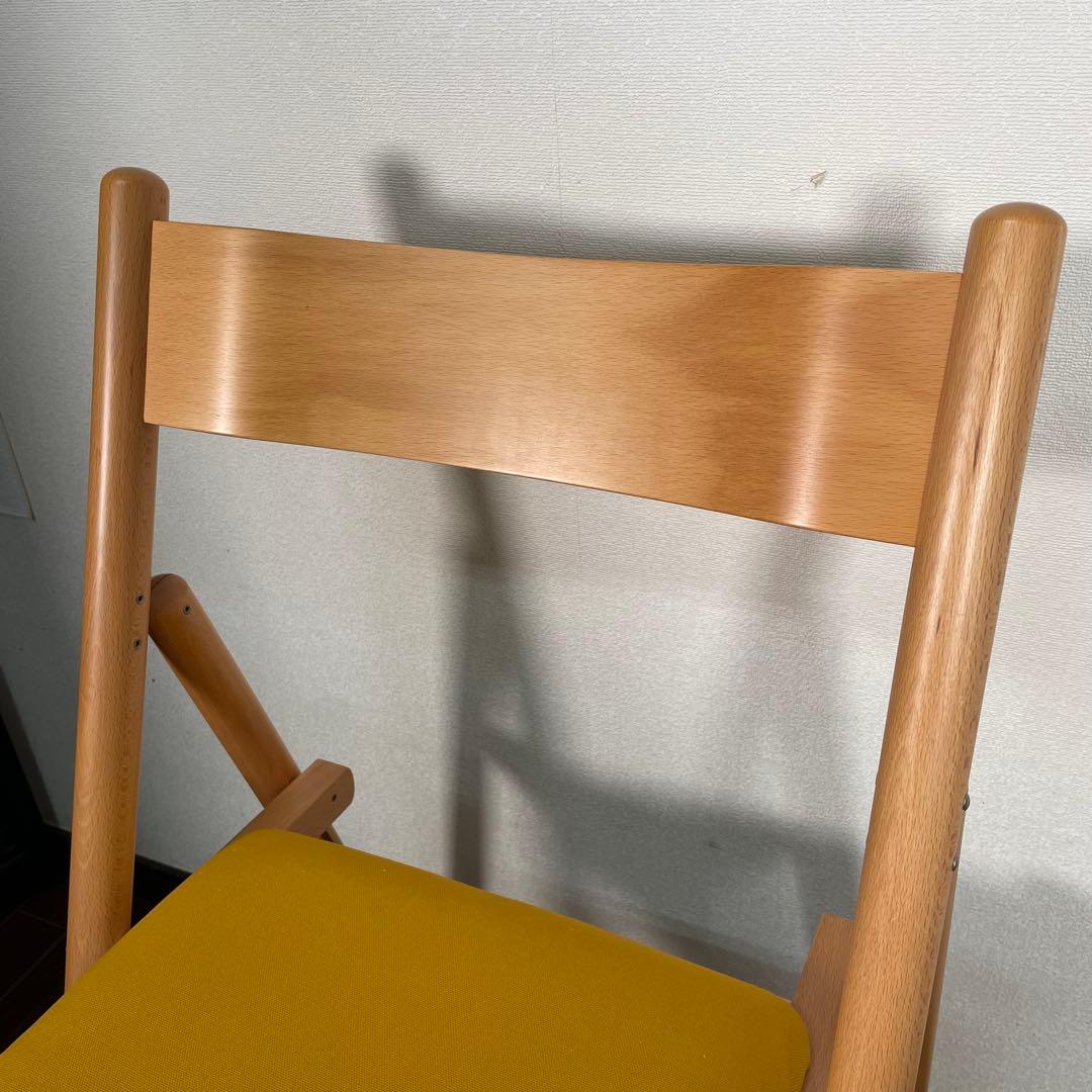 座面張替え済♪ 廃盤人気商品 無印 フォールディングチェア 折り畳みチェア 北欧