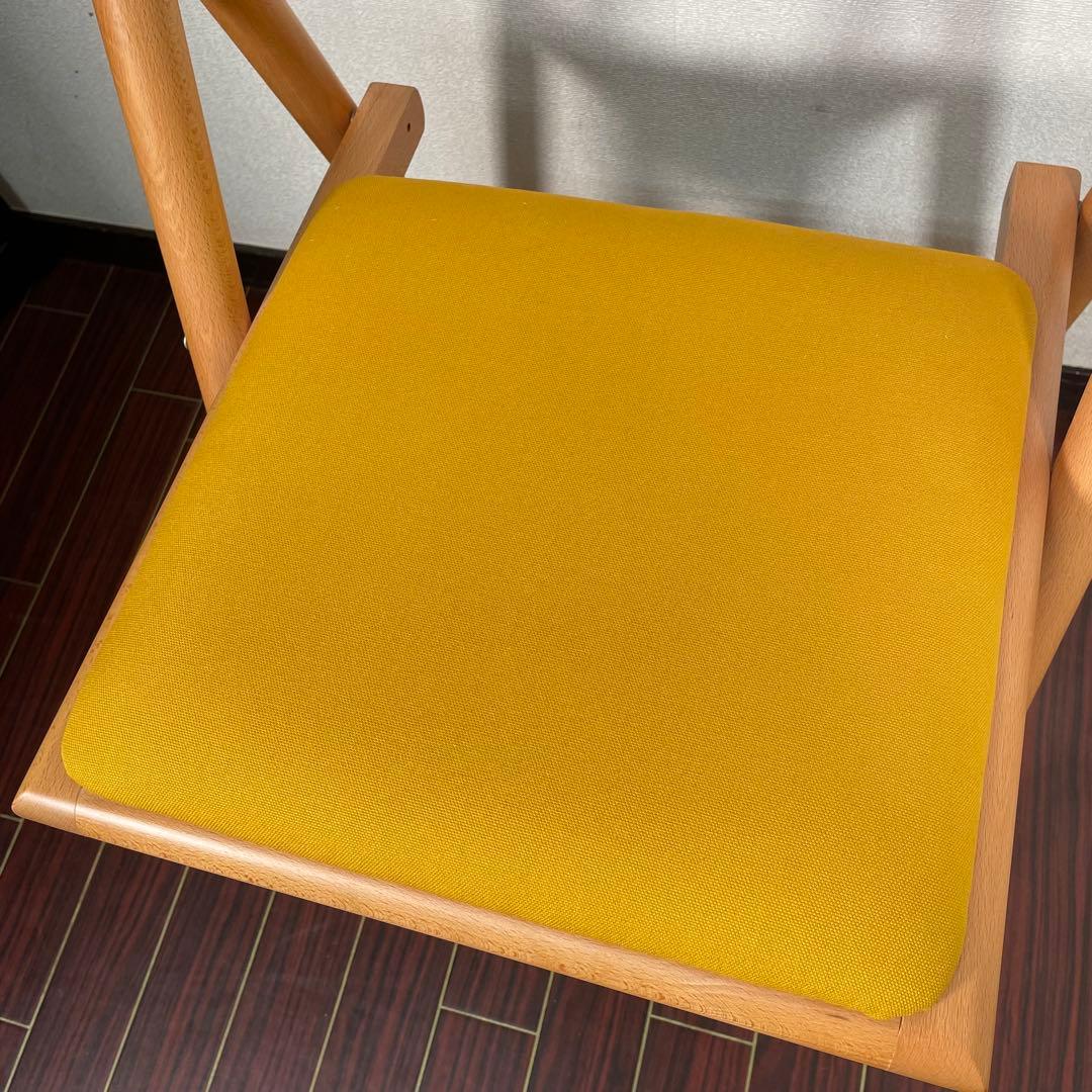 座面張替え済♪ 廃盤人気商品 無印 フォールディングチェア 折り畳みチェア 北欧