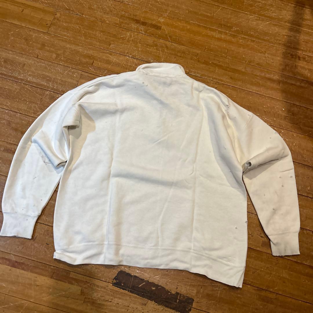 40s 50s ホワイト ハーフジップ スウェット