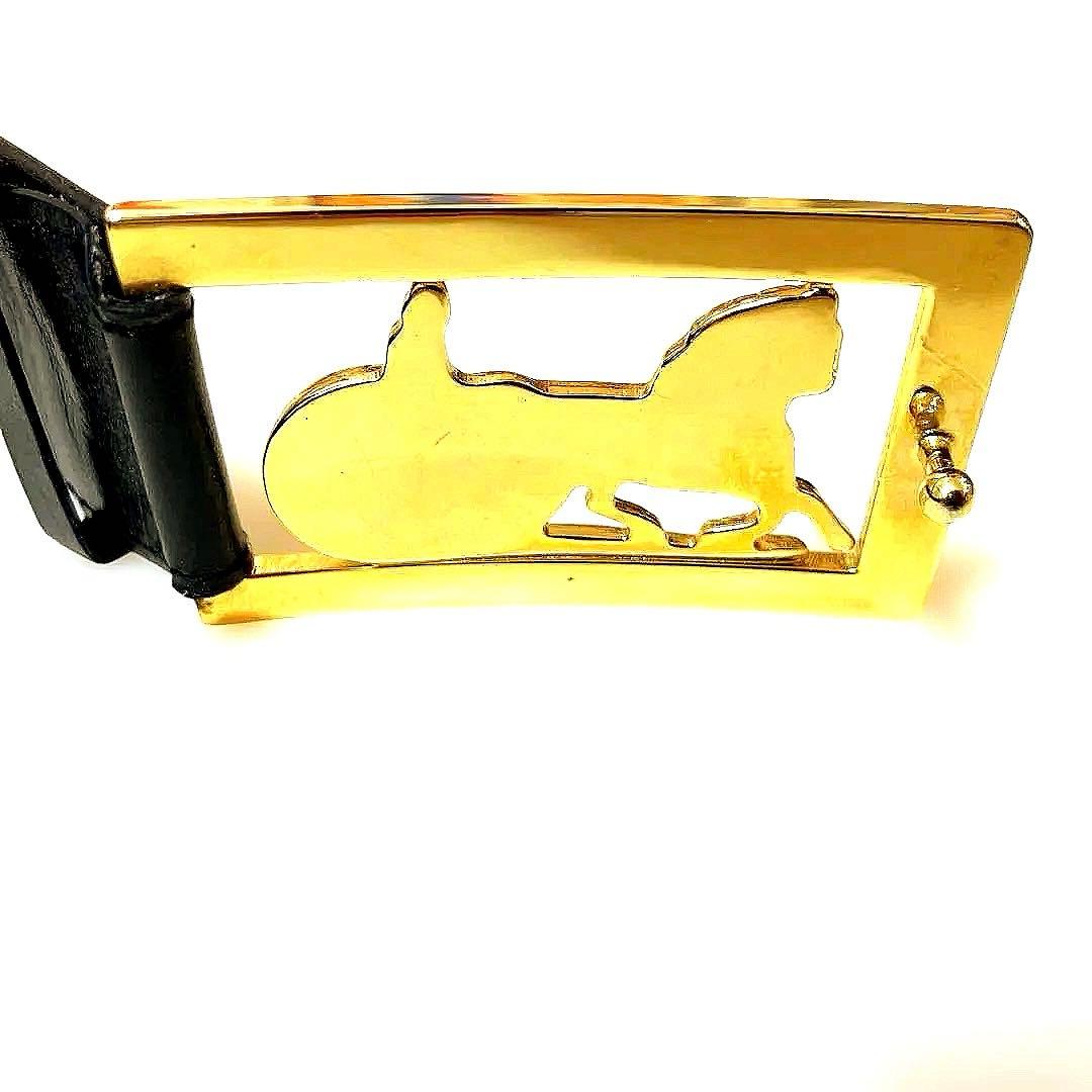 【M】CELINE ベルト 馬車金具 ホースキャリッジ ゴールド 希少