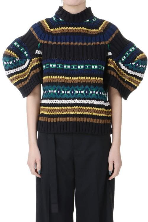 入手困難★sacaiサカイ★完売ニットプルオーバーマルチ黒