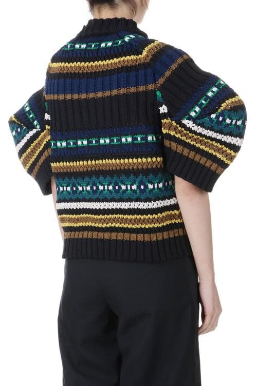 入手困難★sacaiサカイ★完売ニットプルオーバーマルチ黒