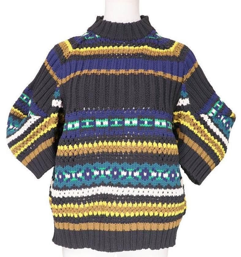 入手困難★sacaiサカイ★完売ニットプルオーバーマルチ黒