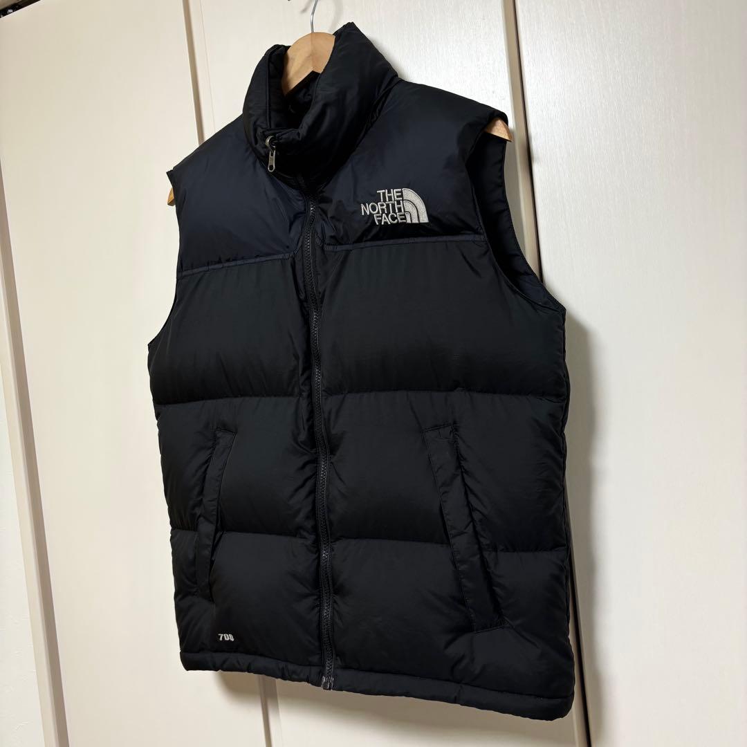 ヌプシ　ノースフェイス　ダウン　ベスト　センターロゴ　Sサイズ