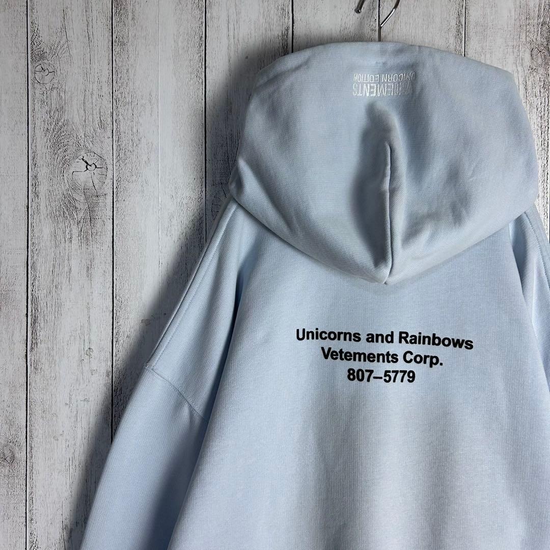 6017【即完売デザイン】ヴェトモン‪☆ユニコーンプリント入りパーカー 18SS