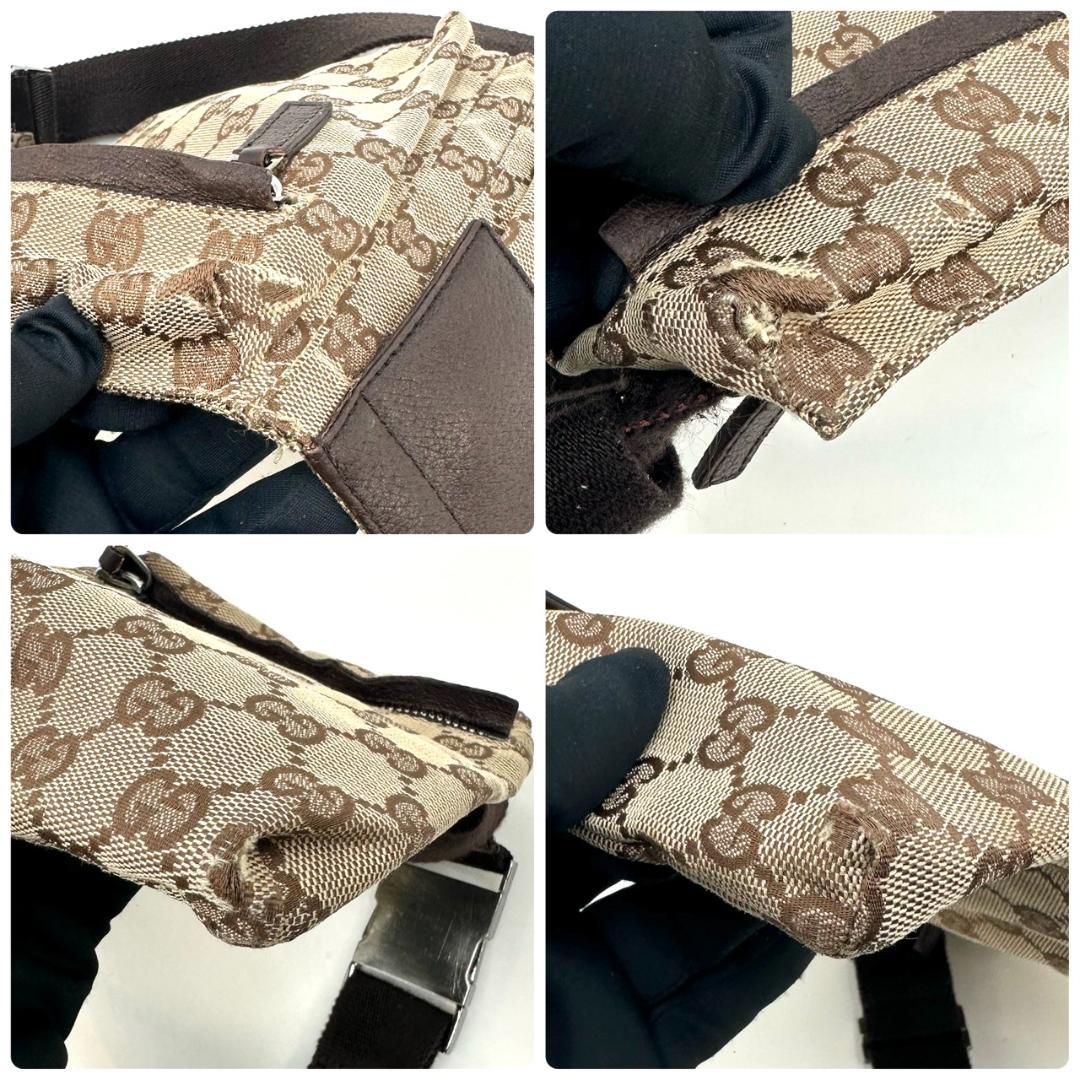 GUCCI グッチ GGキャンバス ボディバッグ ウエストバッグ シルバー金具
