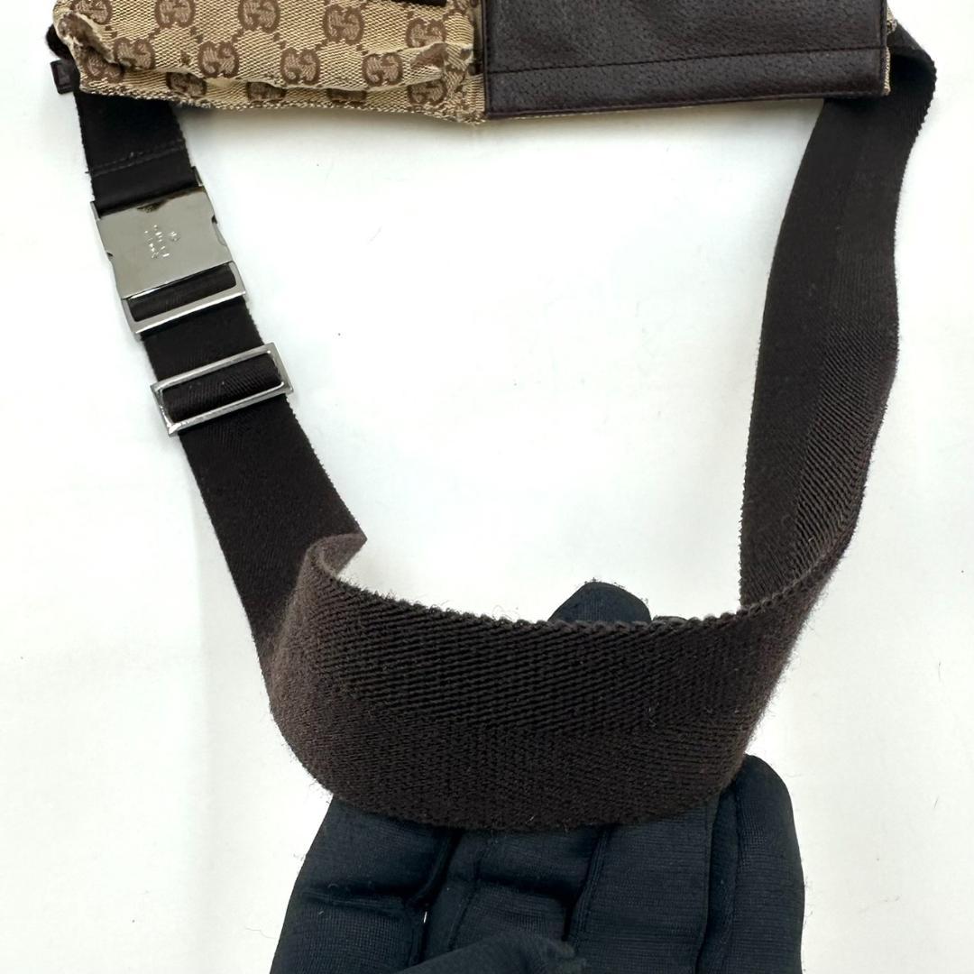 GUCCI グッチ GGキャンバス ボディバッグ ウエストバッグ シルバー金具