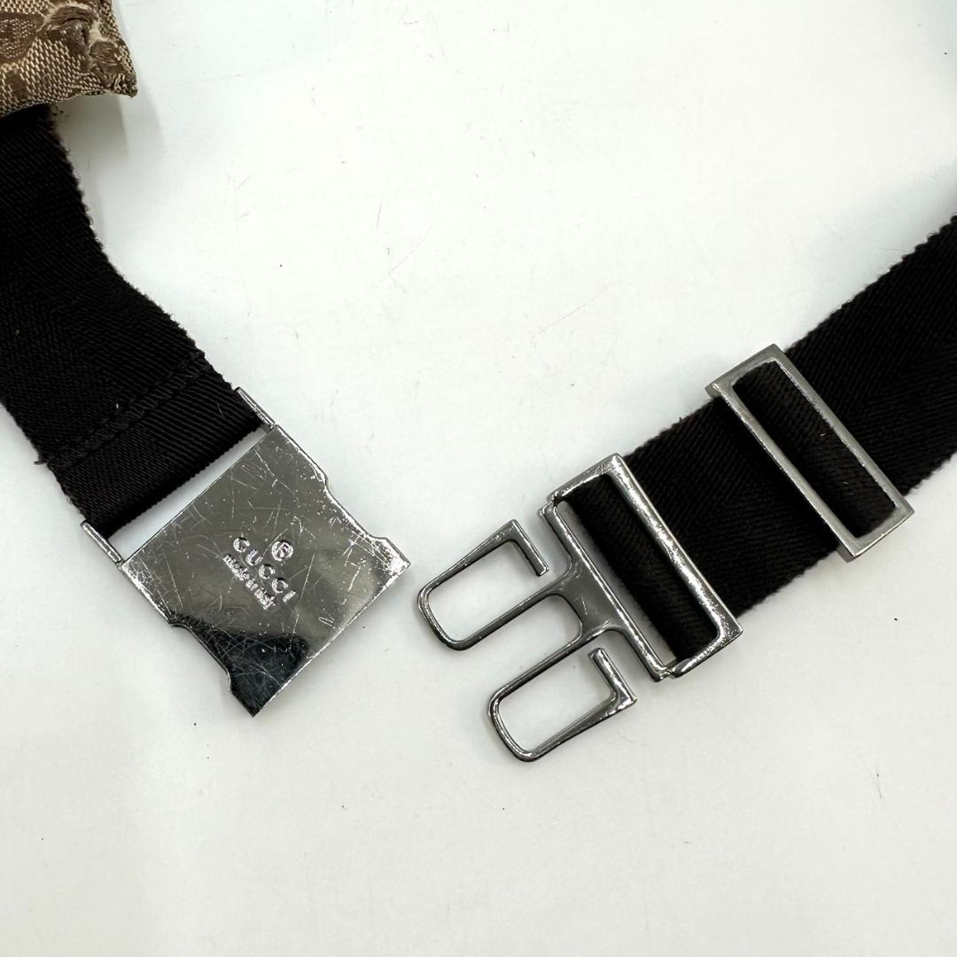 GUCCI グッチ GGキャンバス ボディバッグ ウエストバッグ シルバー金具