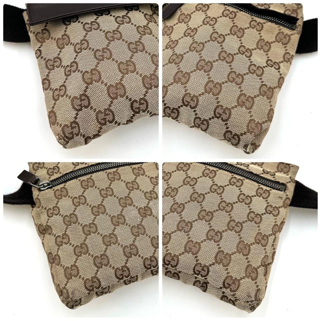 GUCCI グッチ GGキャンバス ボディバッグ ウエストバッグ シルバー金具