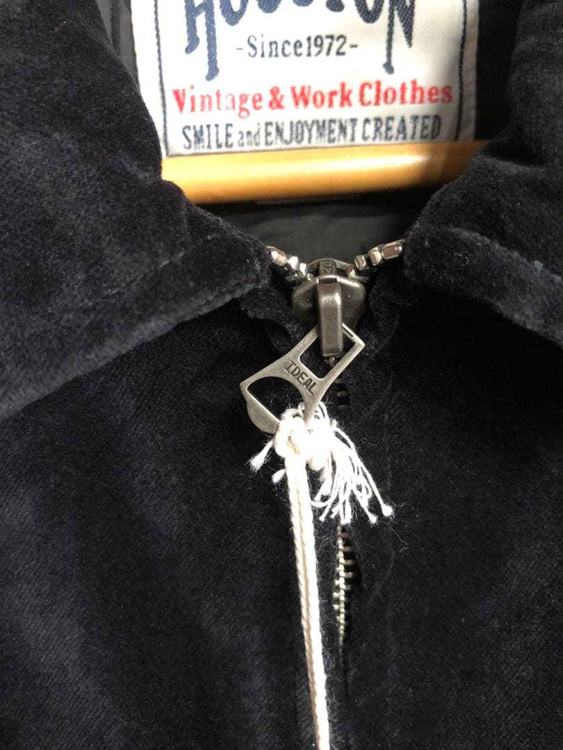 ヒューストン ベトジャン ベトナムジャケット ベロア 別珍 トラ 虎 XL 黒