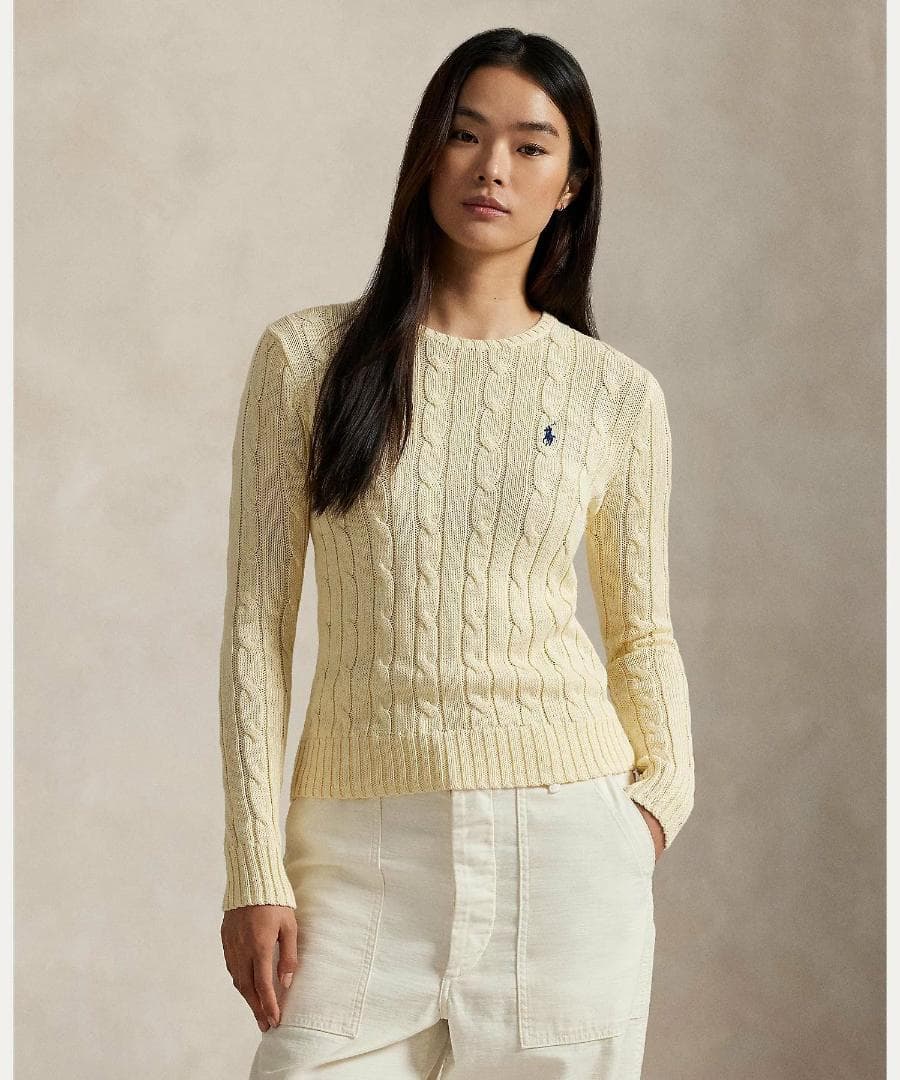 【新品】ポロラルフローレン ケーブルニット アイボリー M