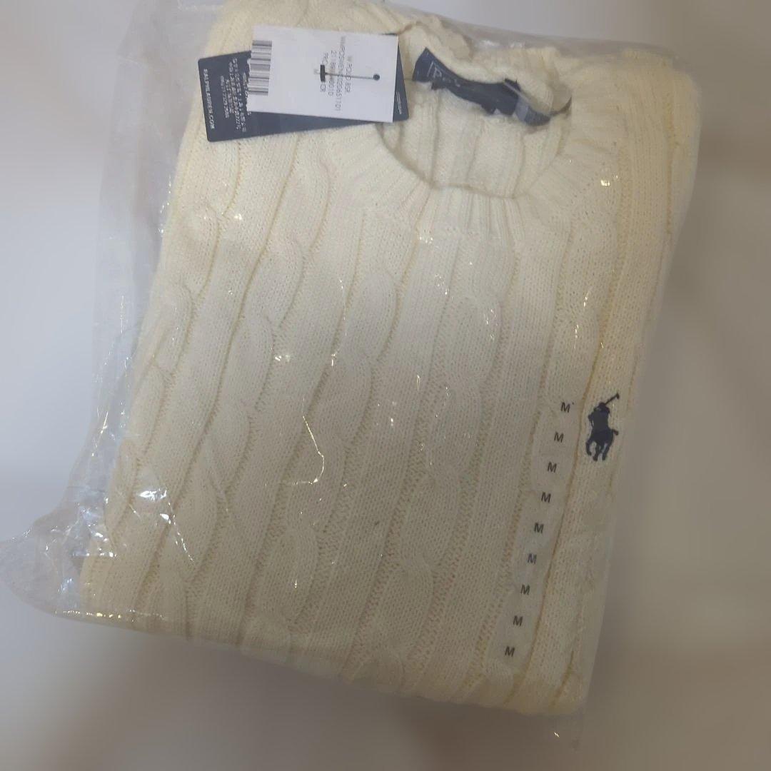 【新品】ポロラルフローレン ケーブルニット アイボリー M