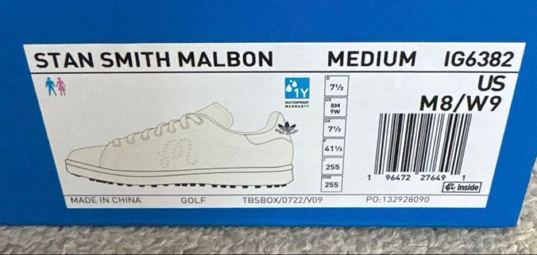 新品　未使用　箱なし　チャーム付き　スタンスミス　マルボンゴルフ25.5cm