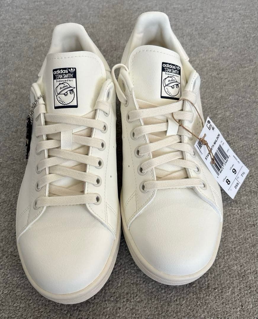 新品　未使用　箱なし　チャーム付き　スタンスミス　マルボンゴルフ25.5cm