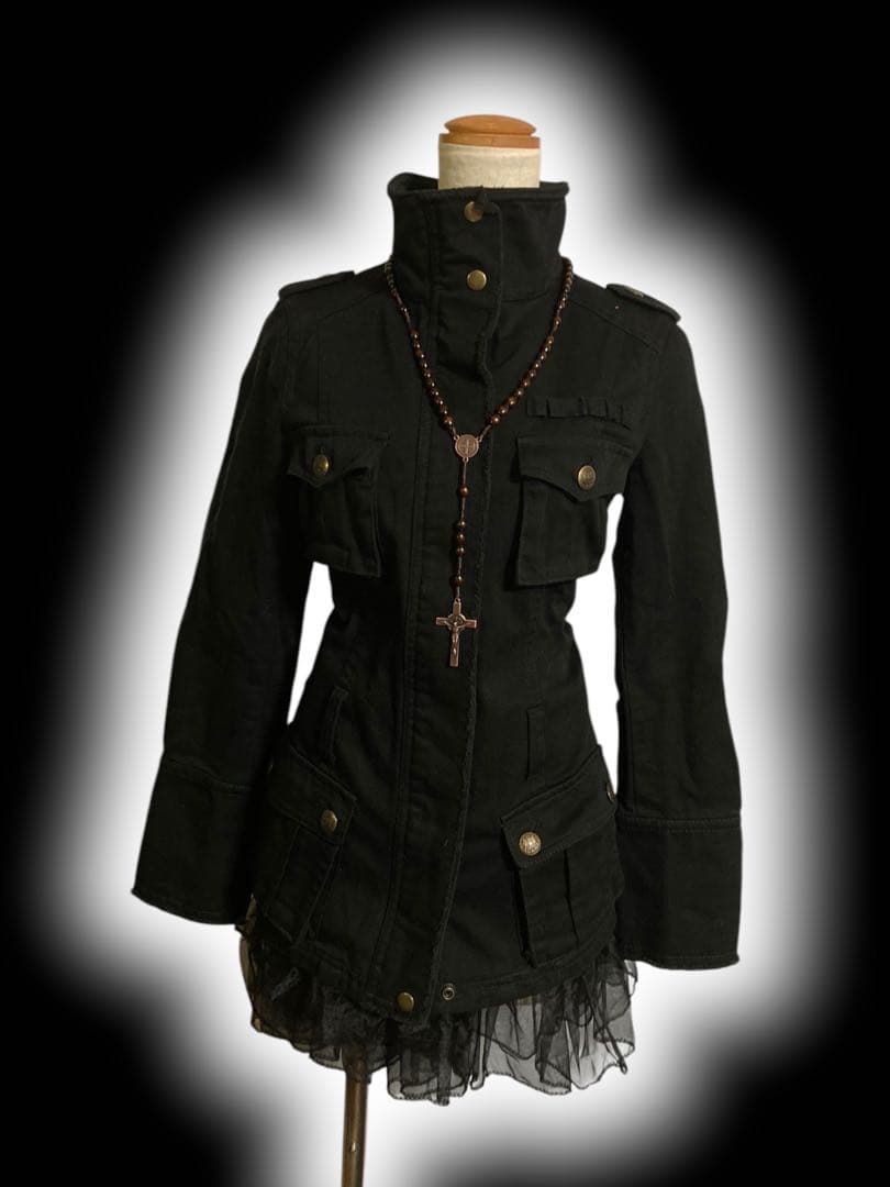 y2k黒デニムNANAフェアリーグランジパンクライダース古着屋ロックパンク