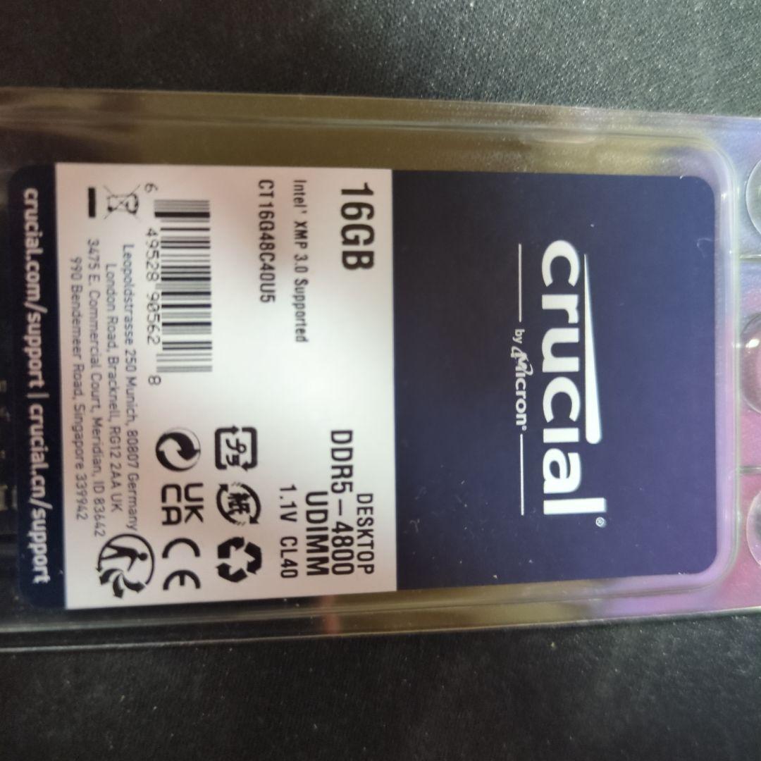 crucial 16GB DDR5 メモリー UDIMM　ジャンク