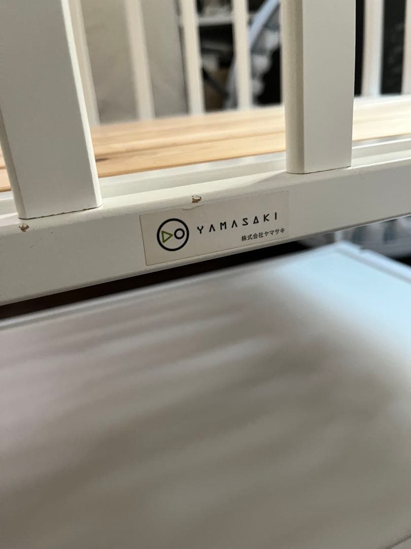 ヤマサキ　 ベビーベッド ハイタイプ　標準サイズ ツーオープン　ホワイト